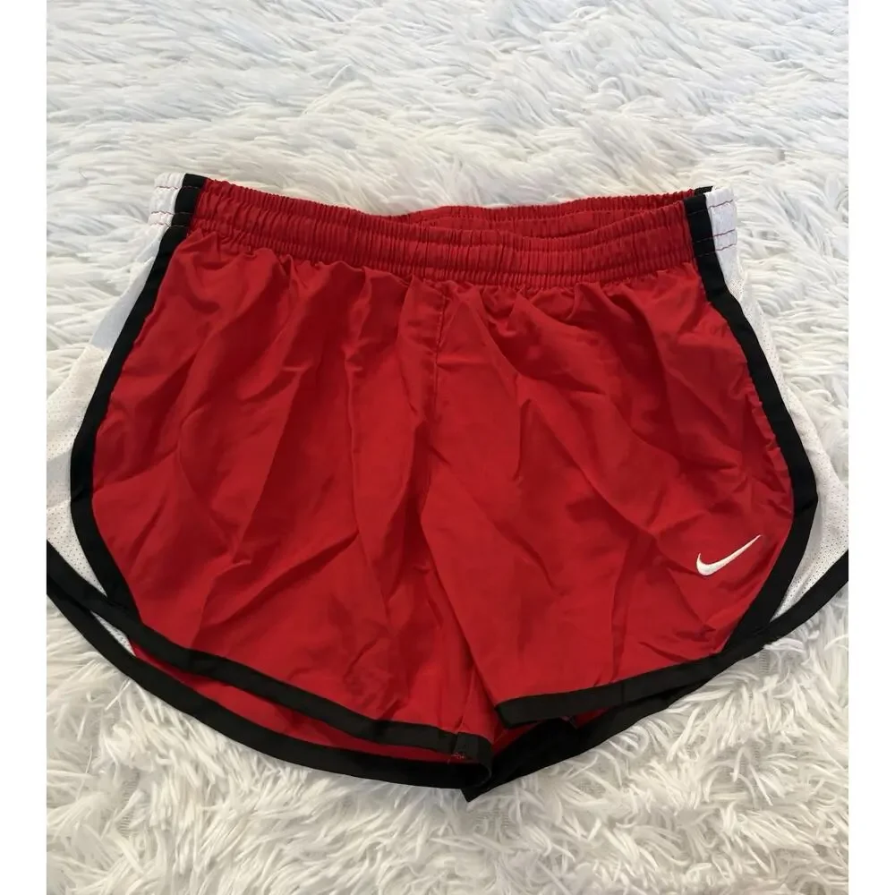 Nike Dri Fit Girls S Red W/black & White Classic Lined Sport Shorts. Great Pair